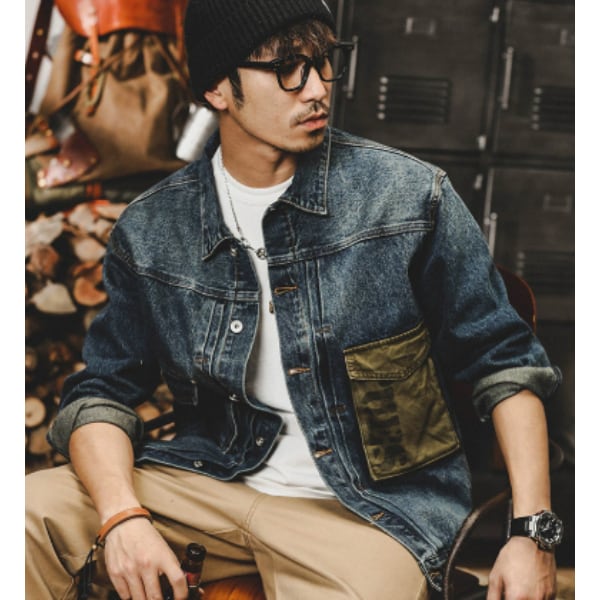 Front pocket denim jacket P359