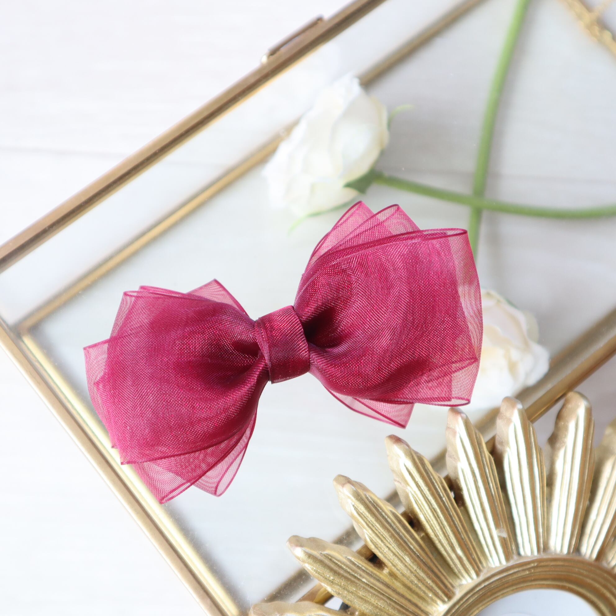 SALE♡handmade♡♡ふわふわリボンツインクリップ くすみピンク SALE♡handmade♡♡ふわふわリボンツインクリップ くすみピンク 【公式