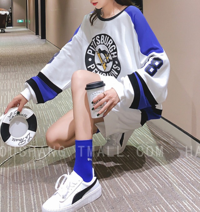 オルチャンファッション ロンT ロゴ ナンバー プリント 野球 ロングシャツ 韓国ファッション 27