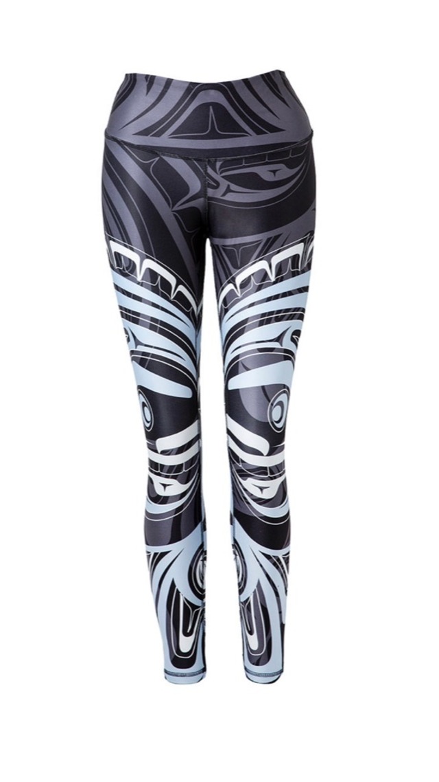 Wolf and Moon Black Legging