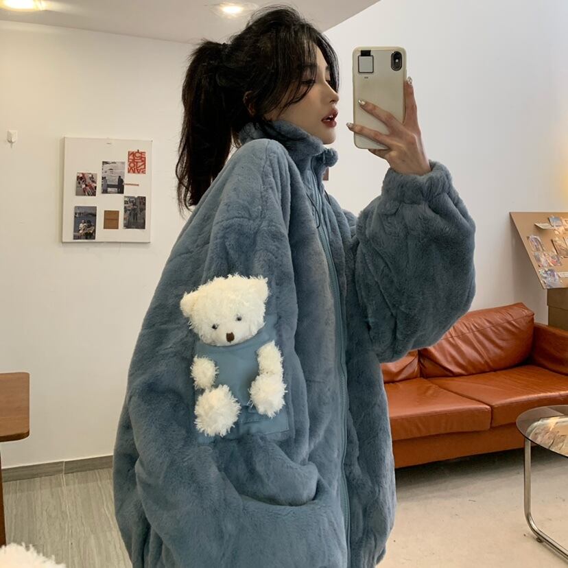 ブルーベルベットジャケット ウィンター コットン 大人ガーリー スウィート キュート カジュアル 冬物 萌量不足66978640536