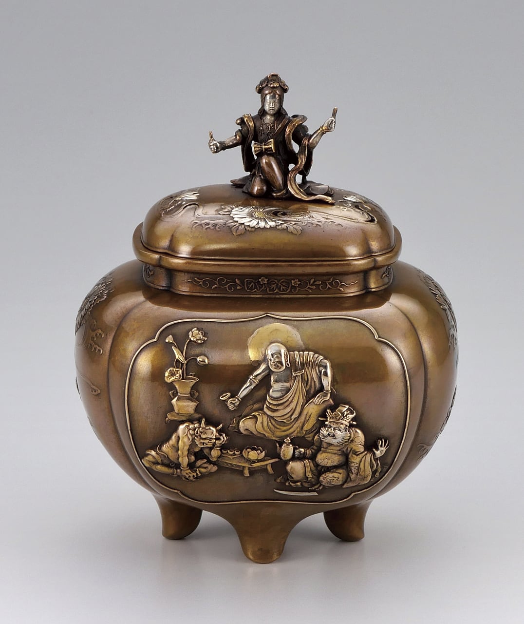 奏楽天人香炉 津雪作