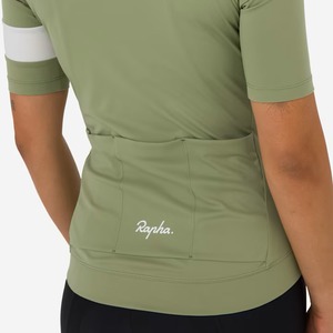 RAPHA WOMEN'S CORE JERSEY OLIVE GREEN/WHITE