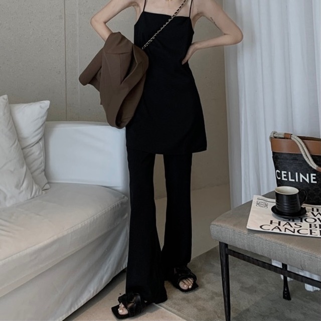 ladylike camisole setup (black)