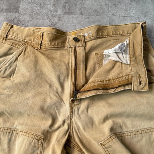 20s ニカラグア製 ブラウン ダブルニー Carhartt 36×34 詳細写真7
