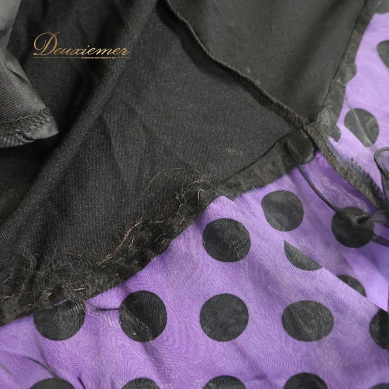 フラメンコ 衣装 ファルダ スカート ブラック系 パープル系 黒 紫 プリマブティック prima boutique ボランテ フリル 水玉 ドット レッスン 練習着 ダンス パーティ 発表会 レディース 練習用 レッスン用 発表会用 ダンス衣装 舞台衣装 水玉柄 かわいい