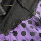 フラメンコ 衣装 ファルダ スカート ブラック系 パープル系 黒 紫 プリマブティック prima boutique ボランテ フリル 水玉 ドット レッスン 練習着 ダンス パーティ 発表会 レディース 練習用 レッスン用 発表会用 ダンス衣装 舞台衣装 水玉柄 かわいい