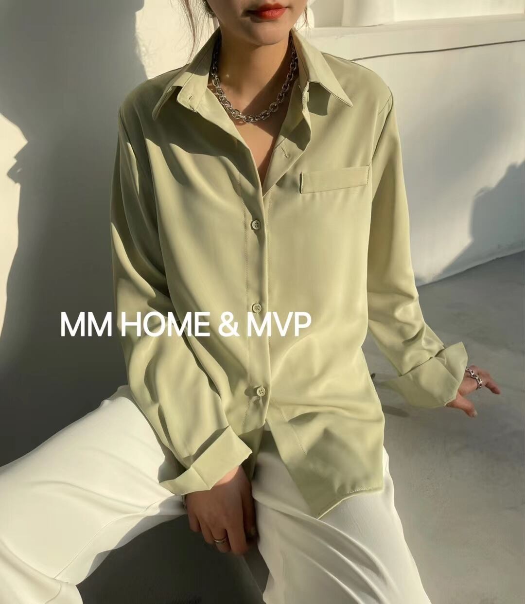 サイドスリット とろみブラウス　AJ42441-309