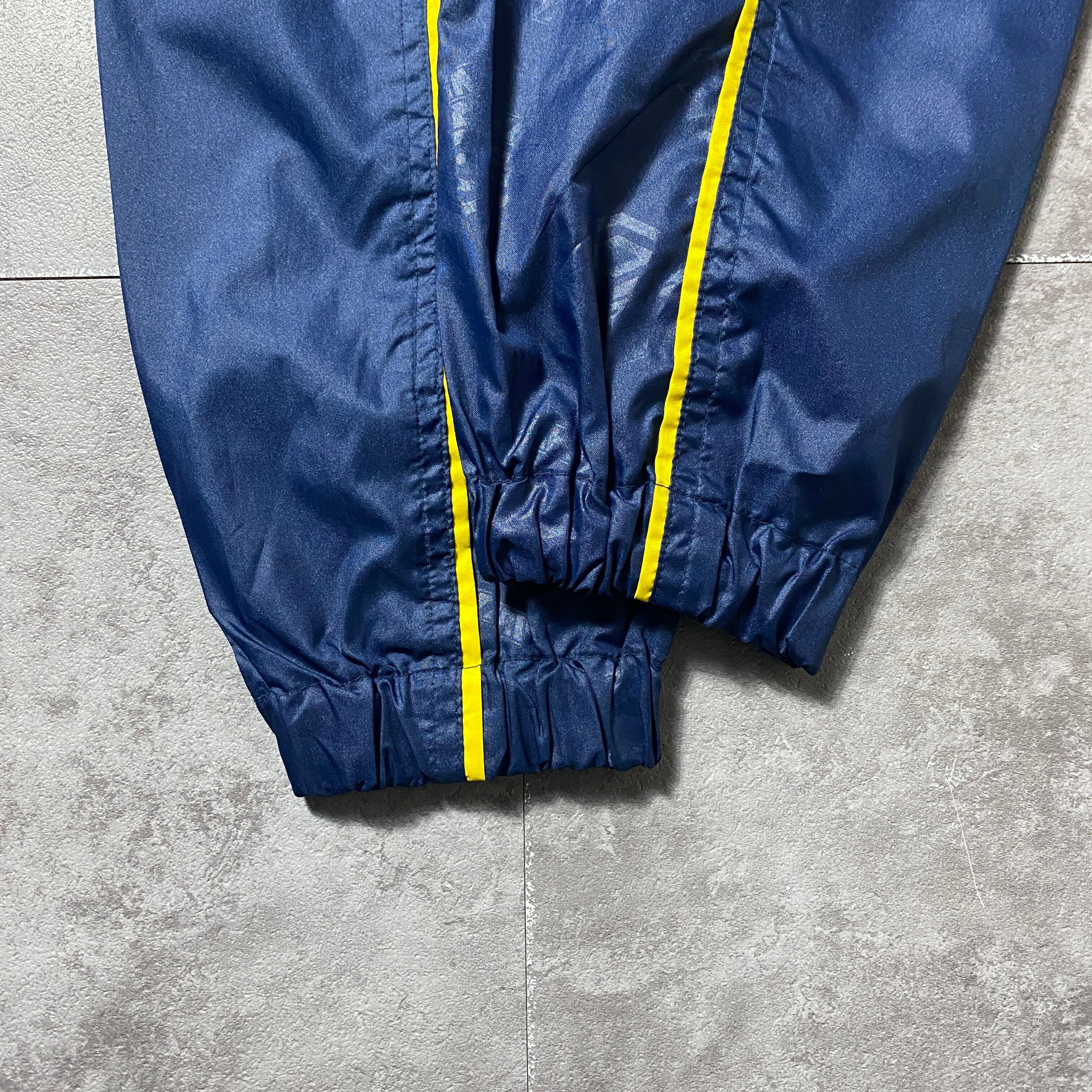 90's UMBRO アンブロ プリント ミドル丈 フード格納 ネイビー ナイロン