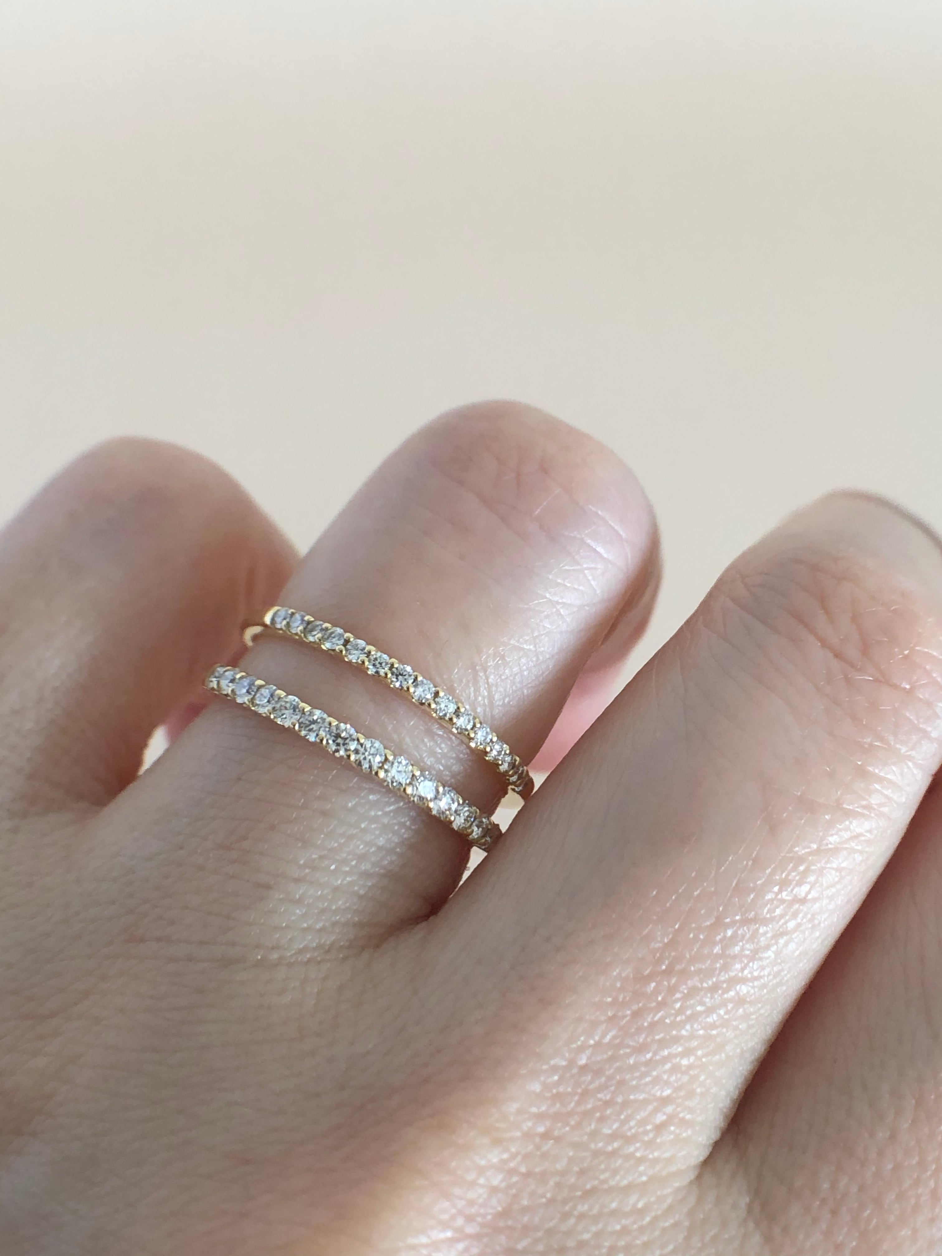 ハート＆キューピッドカット ダイヤモンド ハーフエタニティ リング 0.20ct Pt / K18イエローゴールド 鑑別書付 | cheka  Diamond & Jewelry powered by BASE