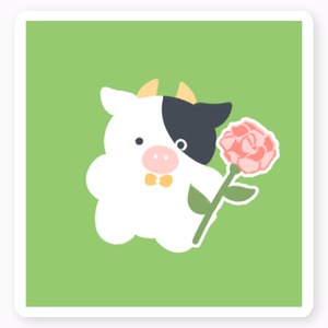 ウシ　ステッカー