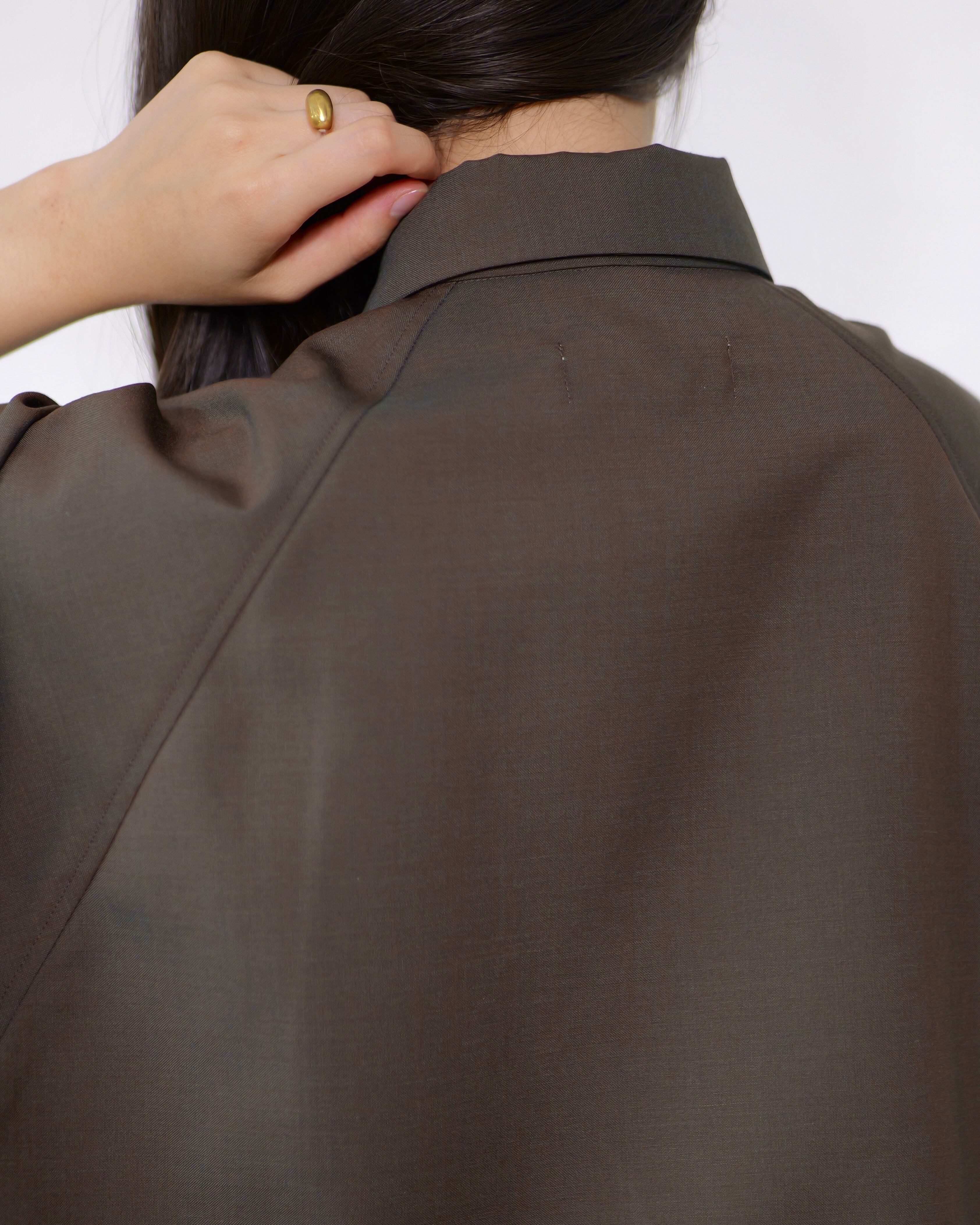 itochi - Wool & Kid mohair Tropical half sleeve shirt ：iridescent