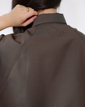 itochi - Wool & Kid mohair Tropical half sleeve shirt ：iridescent brown｜玉虫色トロピカル／キッドモヘア混／ションヘル織機