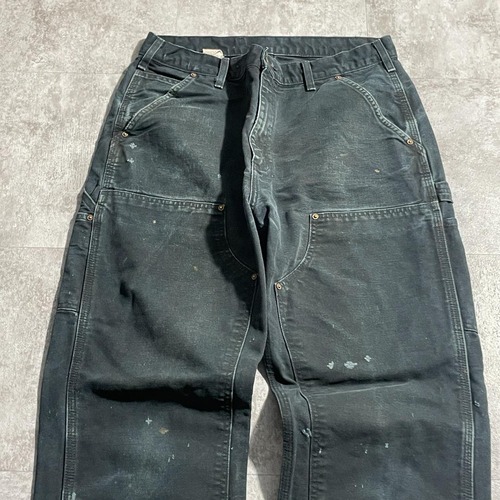 10s ブラック ダブルニー Carhartt B136 BLK W33 詳細写真4