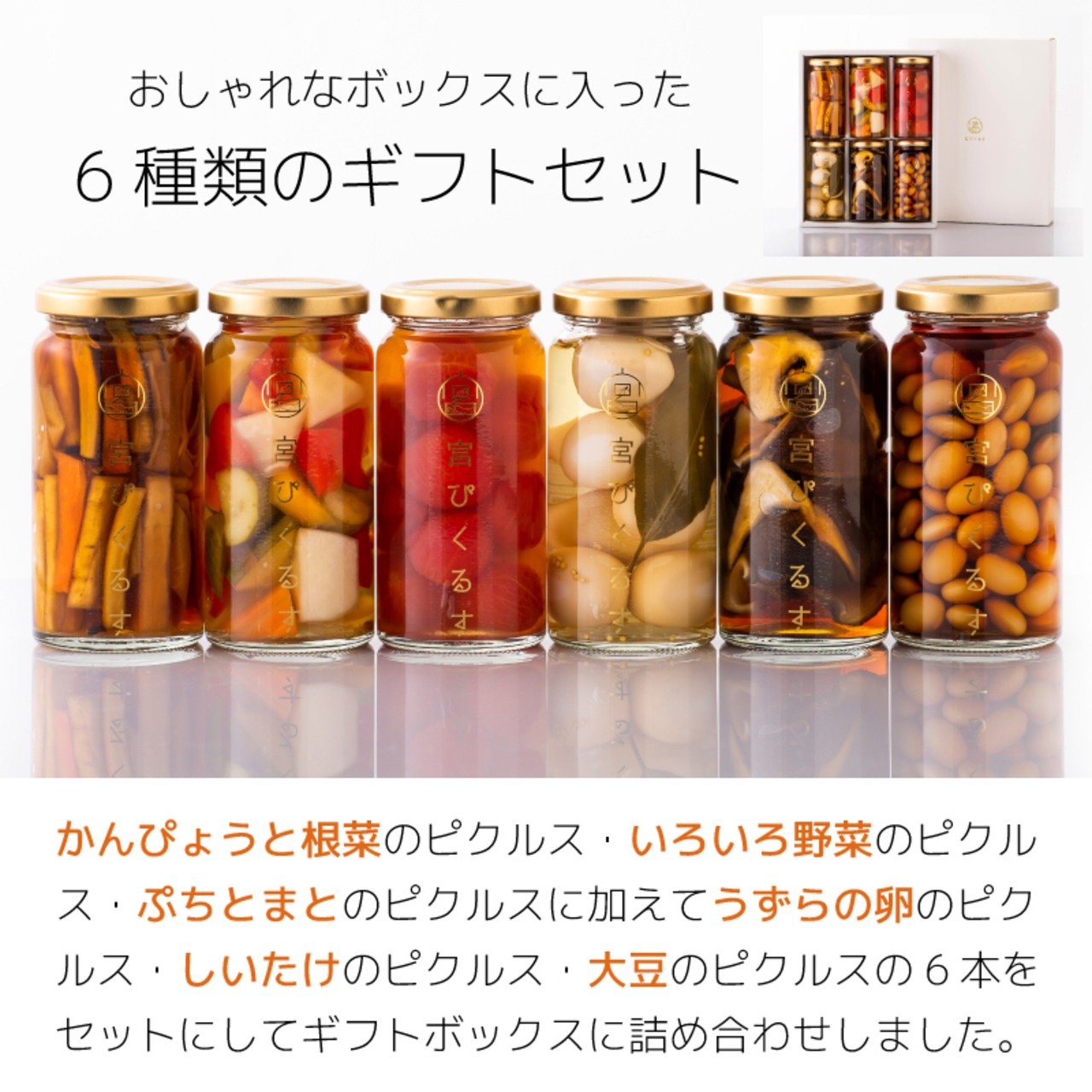 宮ぴくるす 無添加ピクルス ミニサイズ6種類セット｜栃木産野菜×老舗酢蔵仕込み おしゃれな贈り物にも - 5