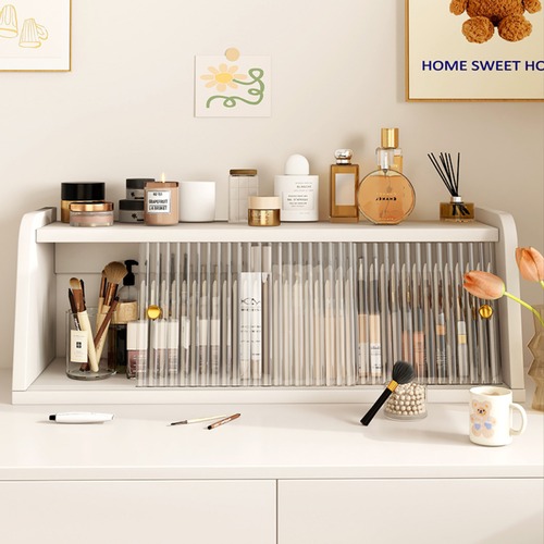 収納ラック 収納 キャビネット 大容量 コスメ収納ボックス 化粧品 スキンケア 収納 防塵カバー付き デスクトップ 拡張ラック 卓上 おしゃれ ナチュラル 北欧