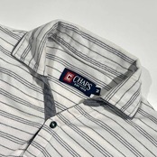 CHAPS チャップス ボーダー スキッパー 鹿の子 半袖 ポロシャツ M/ホワイト メンズ