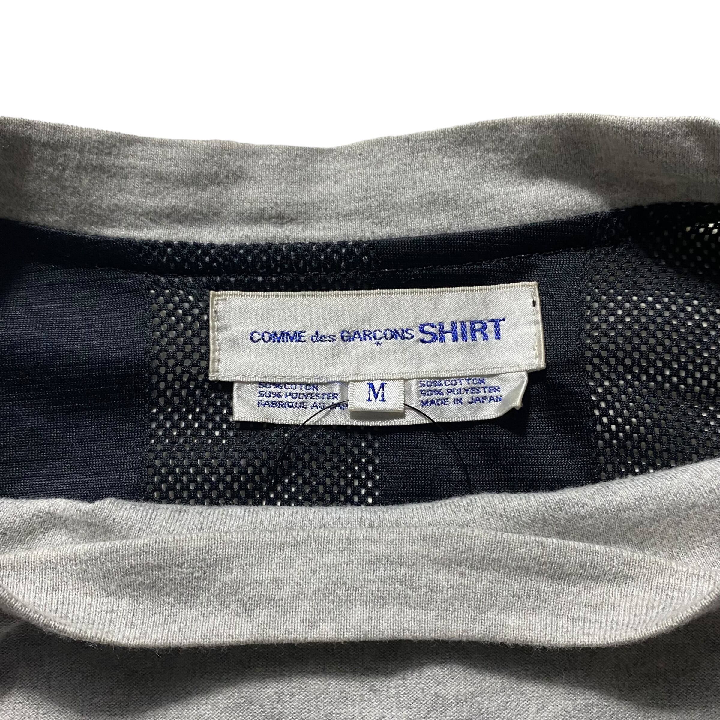 COMME des GARCONS SHIRT mesh switching “In-Side-Out” tee | NOIR ONLINE