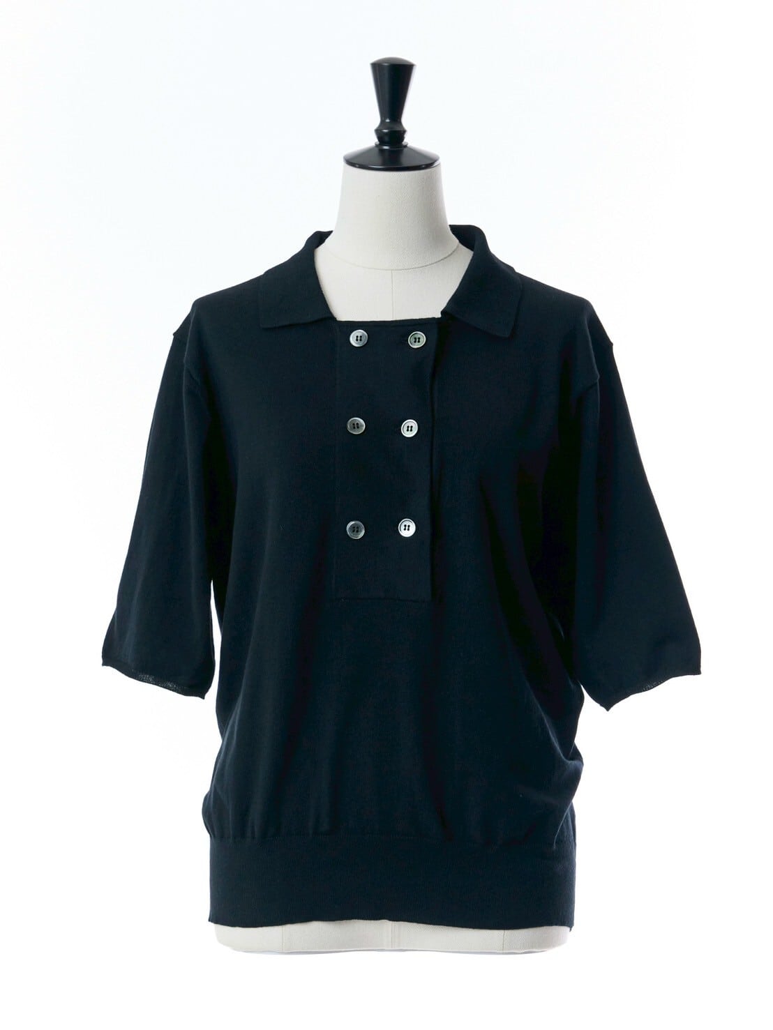 ポロダブルニット(ブラック)