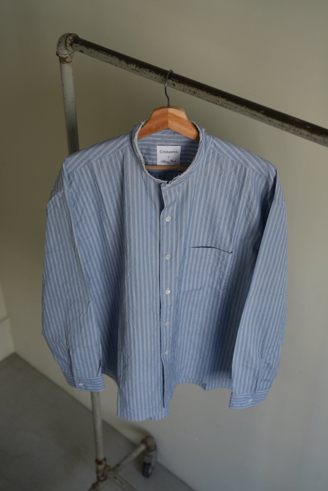 Salvatore Piccolo x Cristaseya HANDMADE FRINGED MAO COLLAR SHIRT