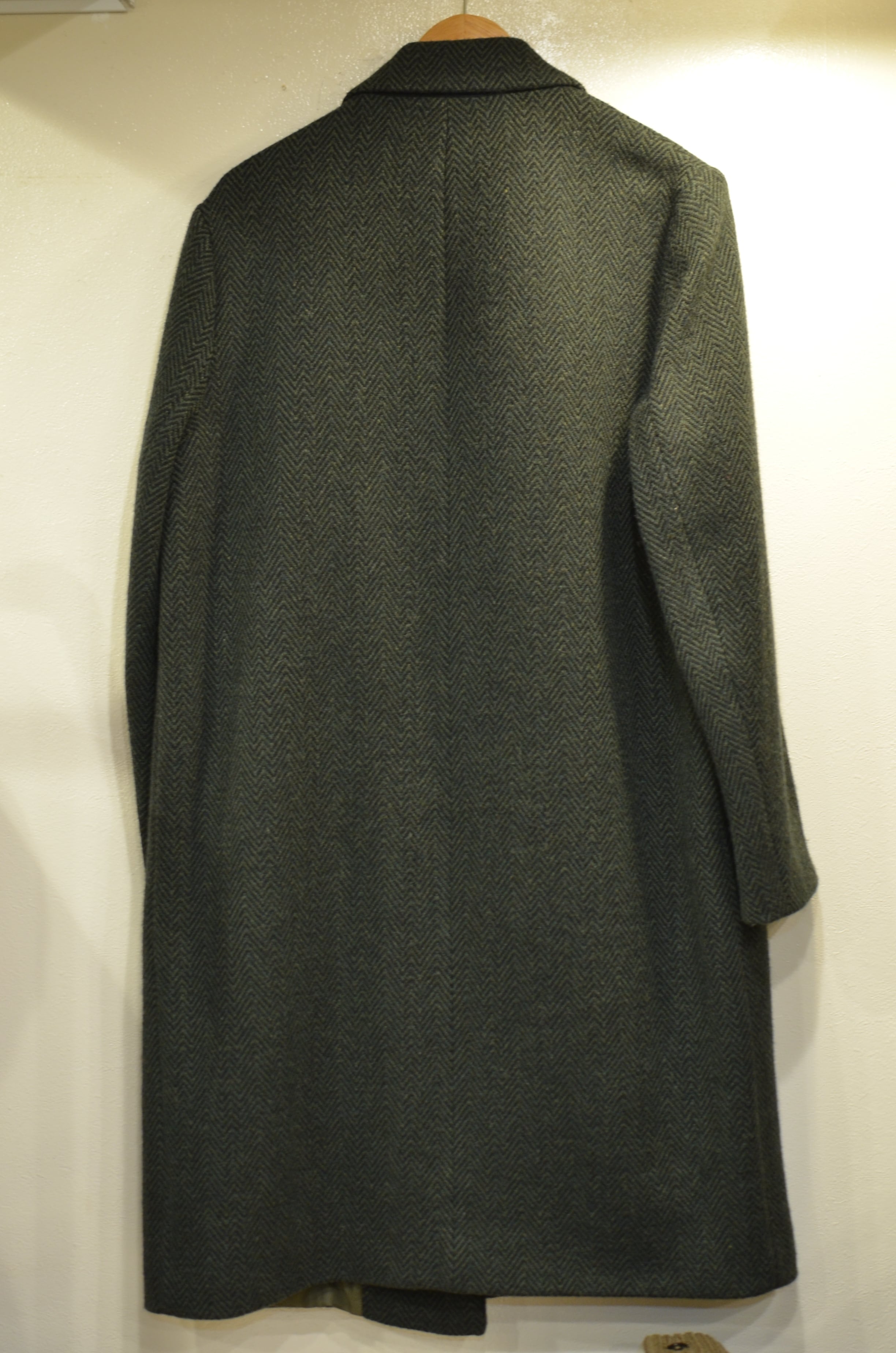 【A.P.C.】90sウールダブルコート ブラック ヘリンボーン k11 A.P.C. ヘリンボーンウール コート | leger