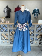 ワイドリボンkariyushiワンピース blue