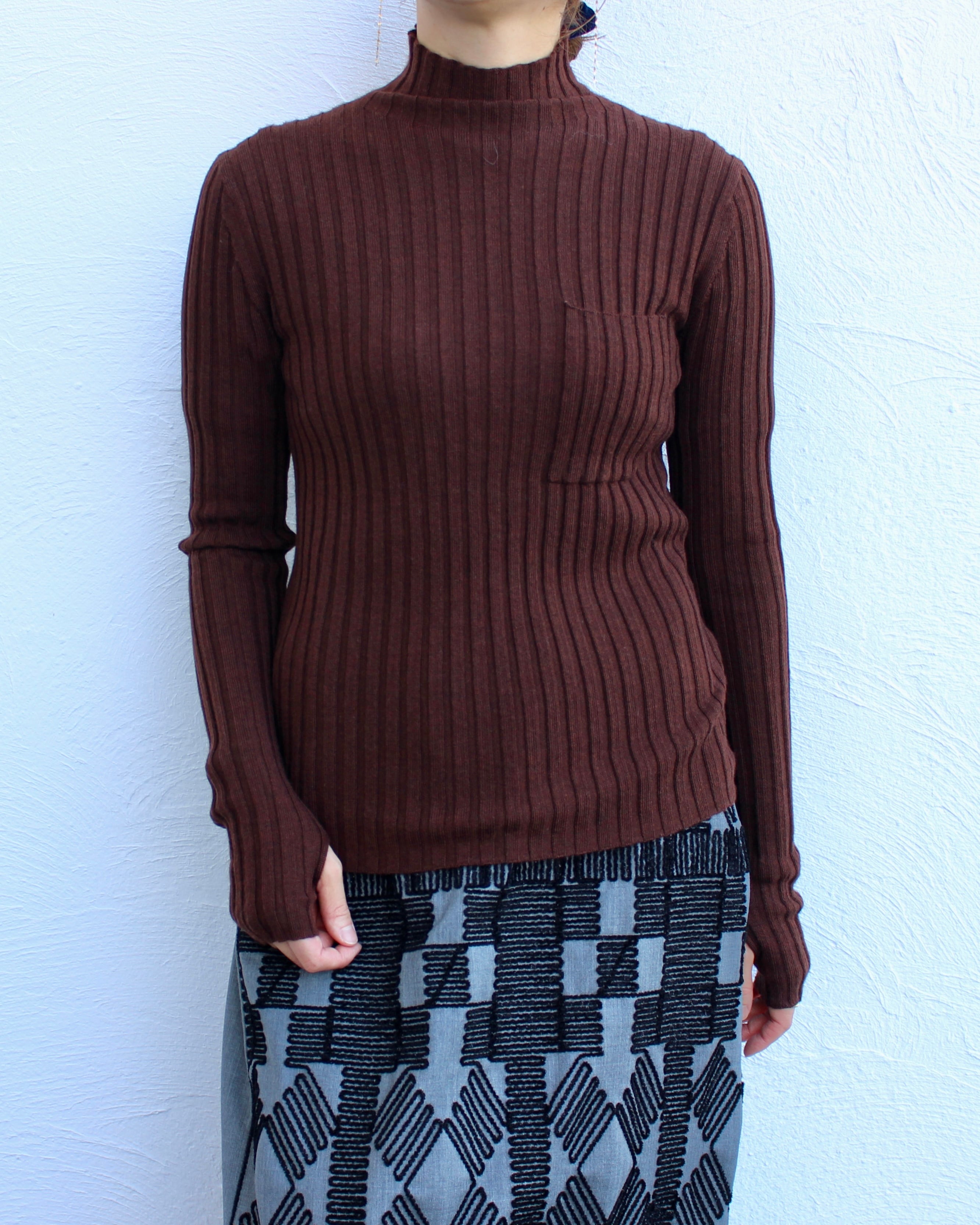 SAYAKA DAVIS/wide rib mockneck knit
