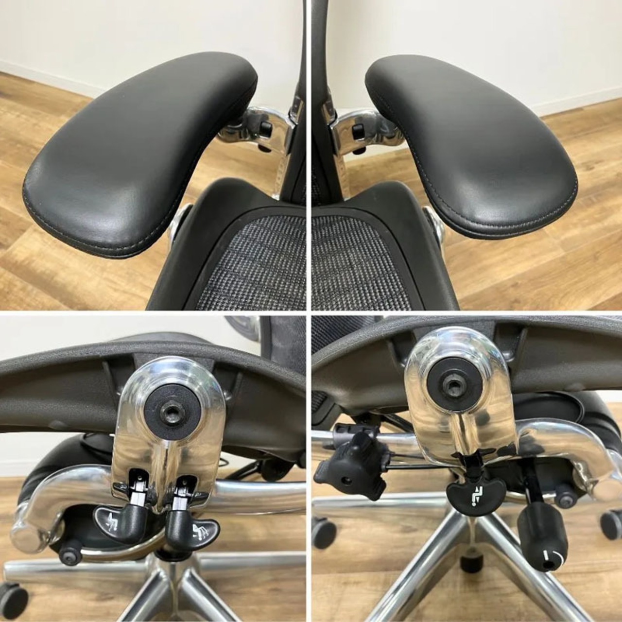 Herman Miller AERON CHAIR Black B ハーマンミラー アーロンチェア Bサイズ オフィスチェア ワークチェア ブラック ポスチャーフィット タキシードメッシュ フル機能【中古】【250サイズ】