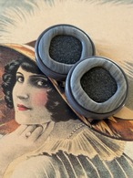 Japanese Vintage ヴィンテージボタン マーブル調 グレー スエード調 23mm アクセサリーパーツ 装飾材