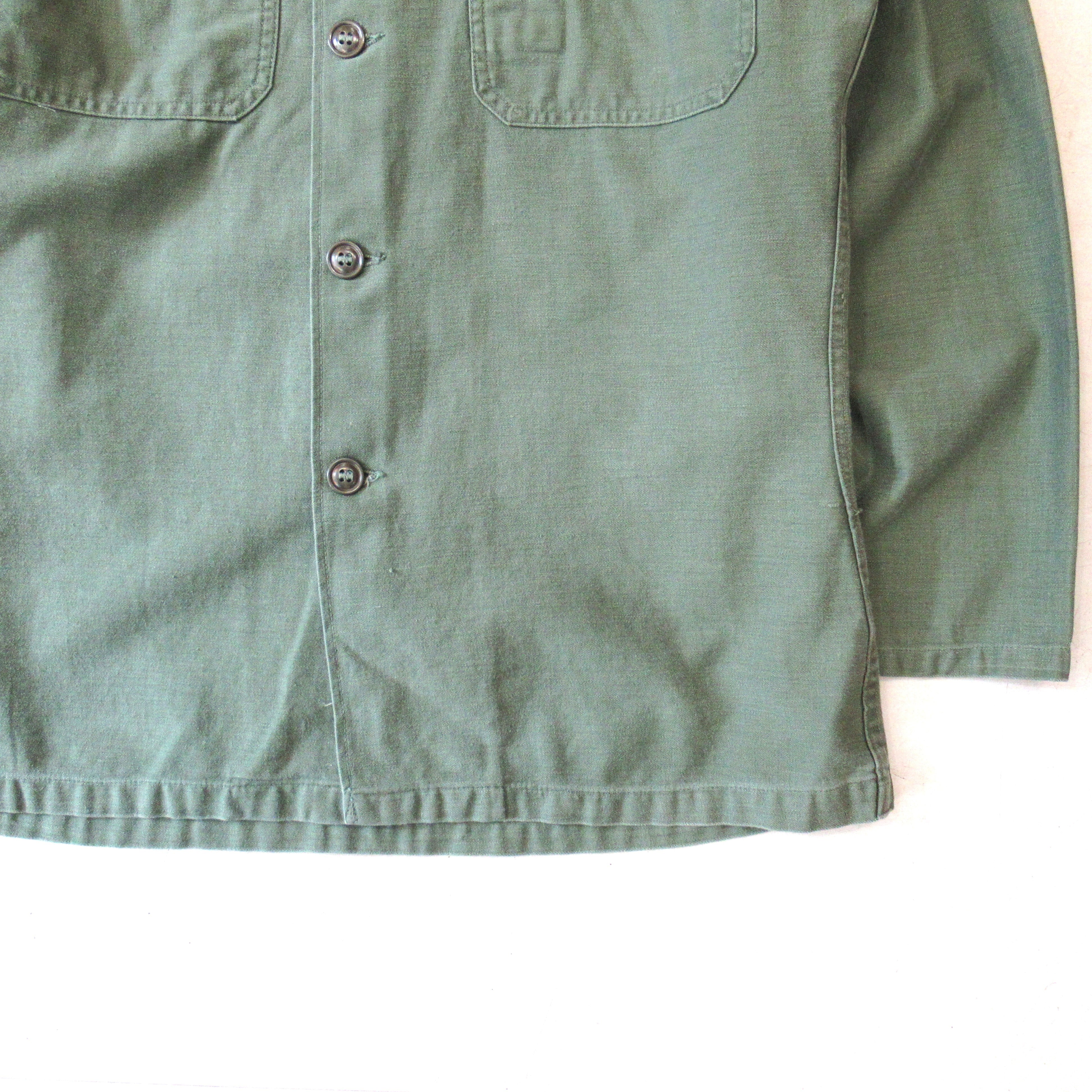 60S U.S.ARMY OG-107 筒袖 3rd Utility Shirt 【16 1/2 ×33】 | drop by