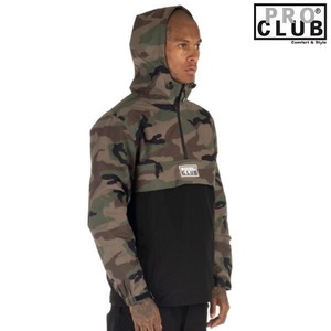 PRO CLUB 「Nylon Hooded Pullover Anorak Jacket Camo×Black」