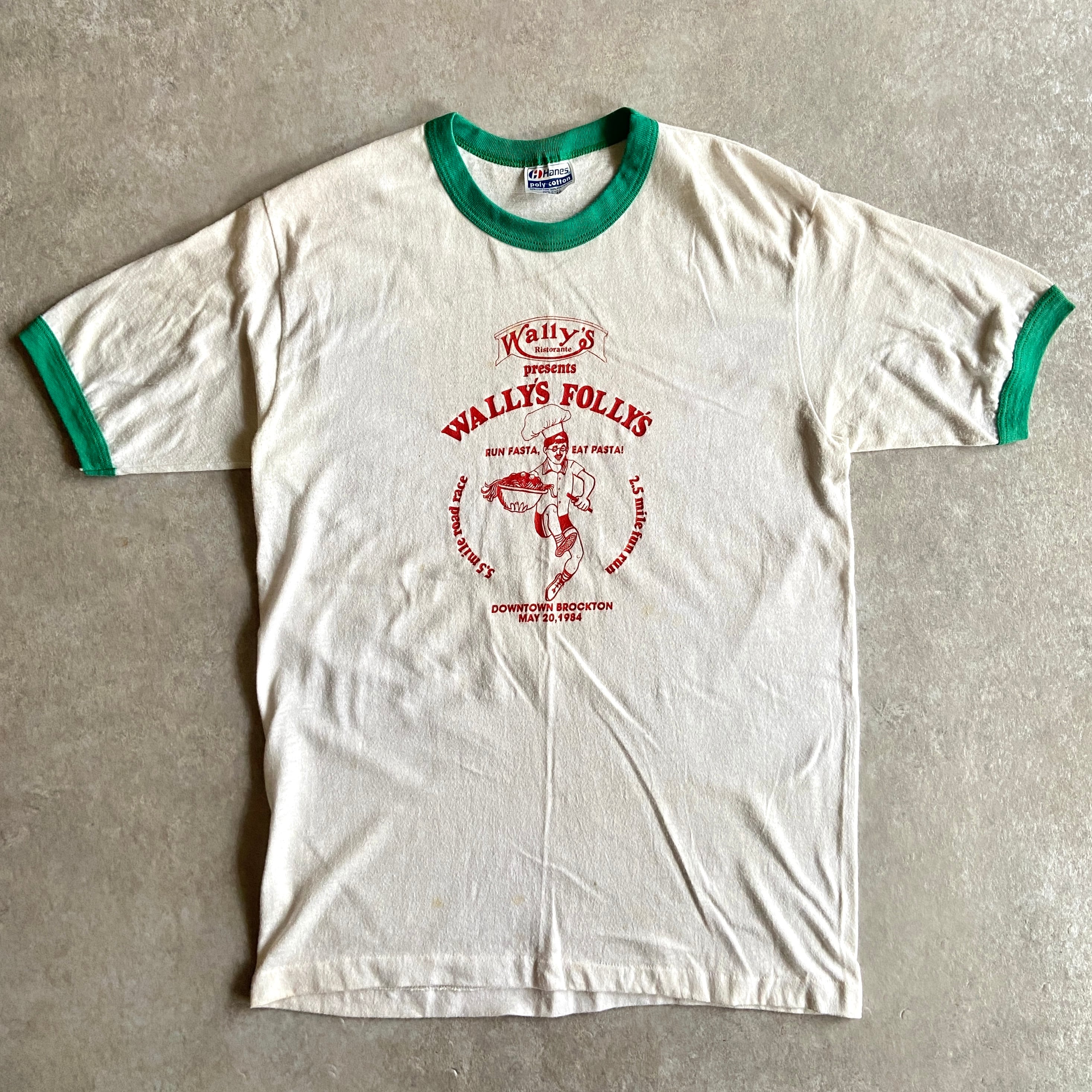 1980s Hanes "Wally's Folly’s" Ringer Tee M Made in USA H094