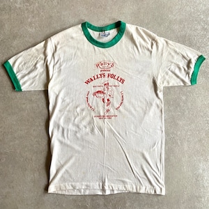 1980s Hanes "Wally's Folly’s" Ringer Tee M Made in USA H094