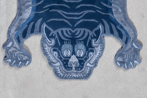 Tibetan Tiger Rug 《Sサイズ•シルク・オリジナル3・ボニンブルー483》チベタンタイガーラグ