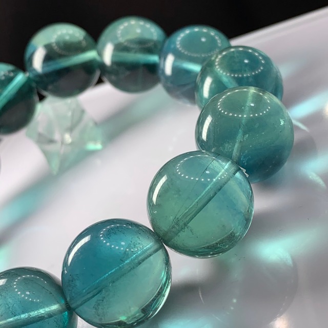 f54ブルーグリーンフローライトブレスレット