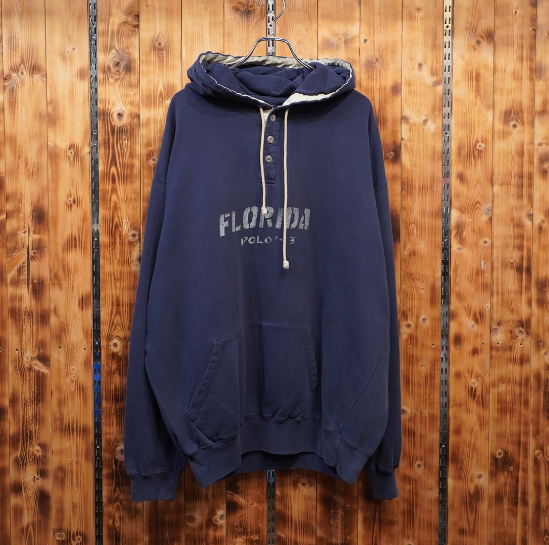 90s Polo Ralph Lauren 93年 florida スウェット パーカー XL /ラルフローレン ネイビー フロリダ