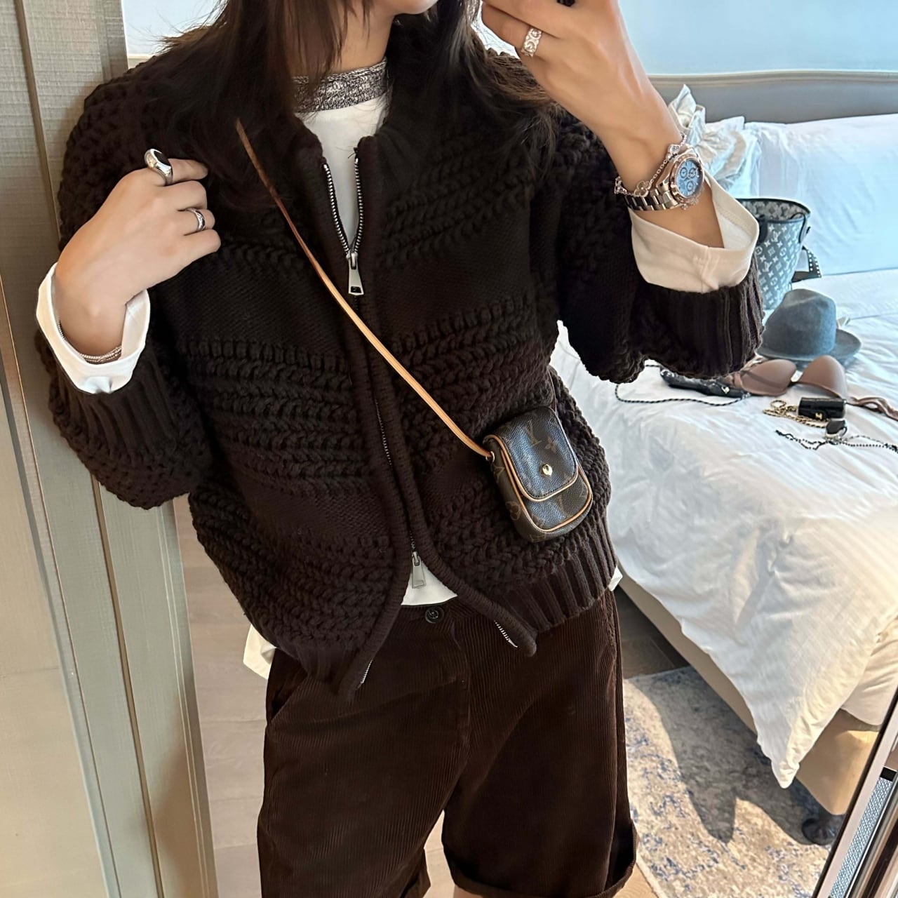 Zip-Up Knit Cardigan 00868