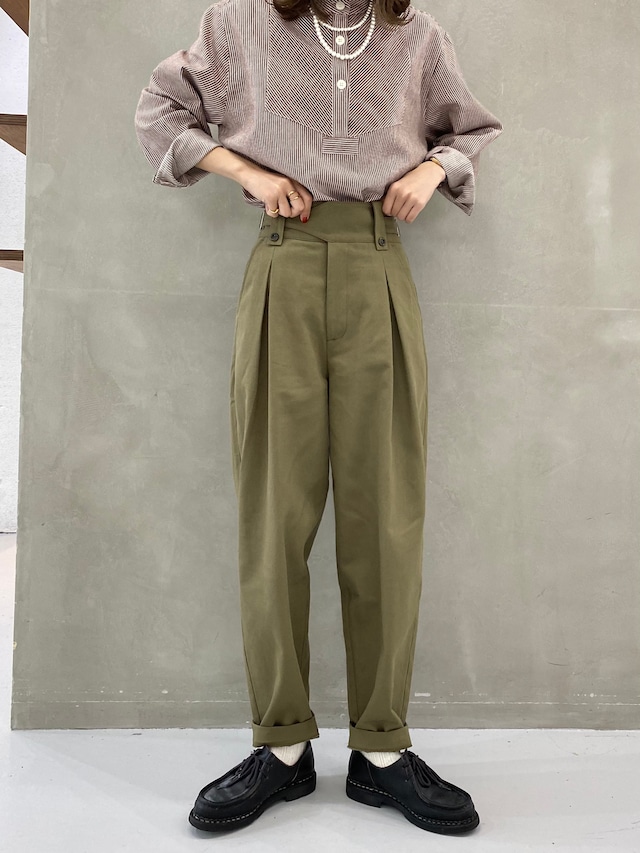 ◆military belt pants【khaki】〈natiam〉