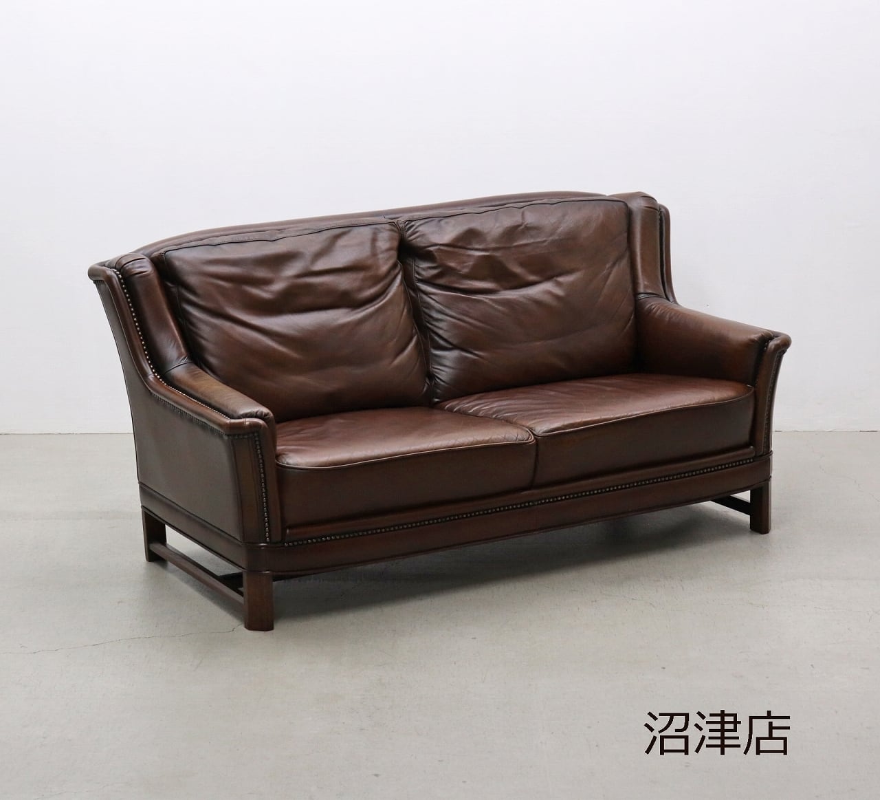 【沼津店】クラシカル 本革 2Pソファ レザー ヴィンテージ 2人掛け PGT15104