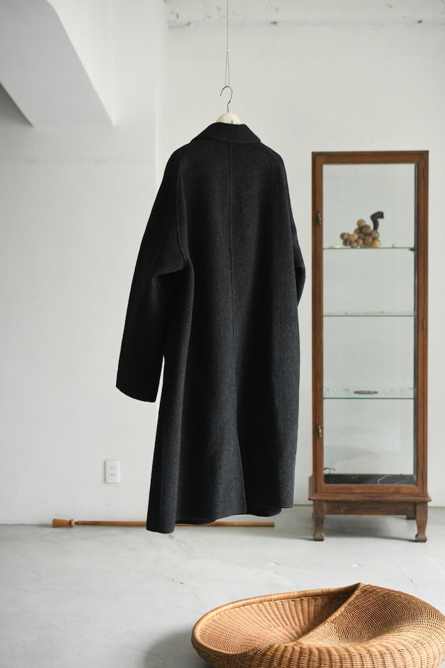 A.PRESSE / Cashmere Melton Long Coat (Charcoal)