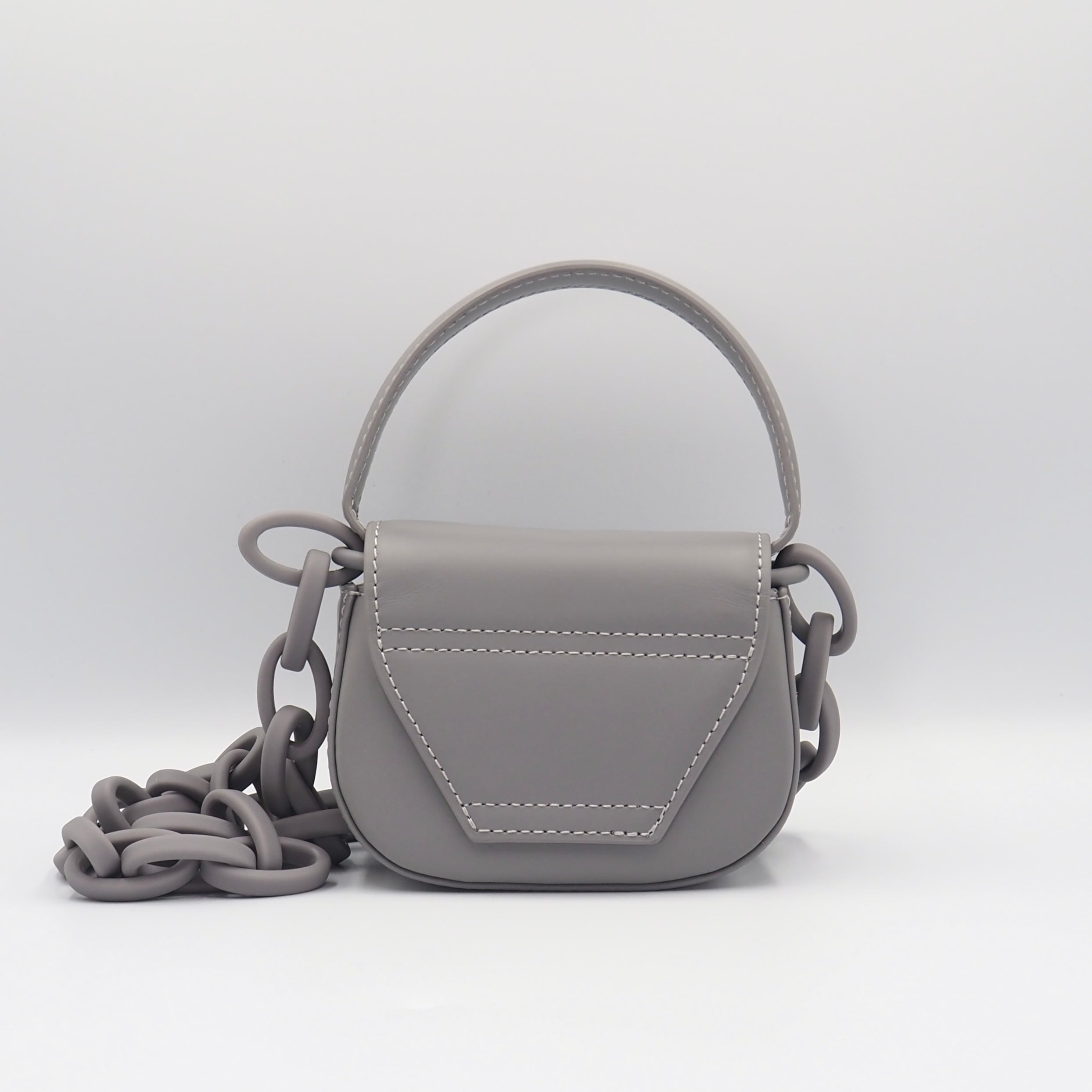 DIESEL 1DR XS ショルダーバッグ レザー グレー ディーゼル 付属品付き