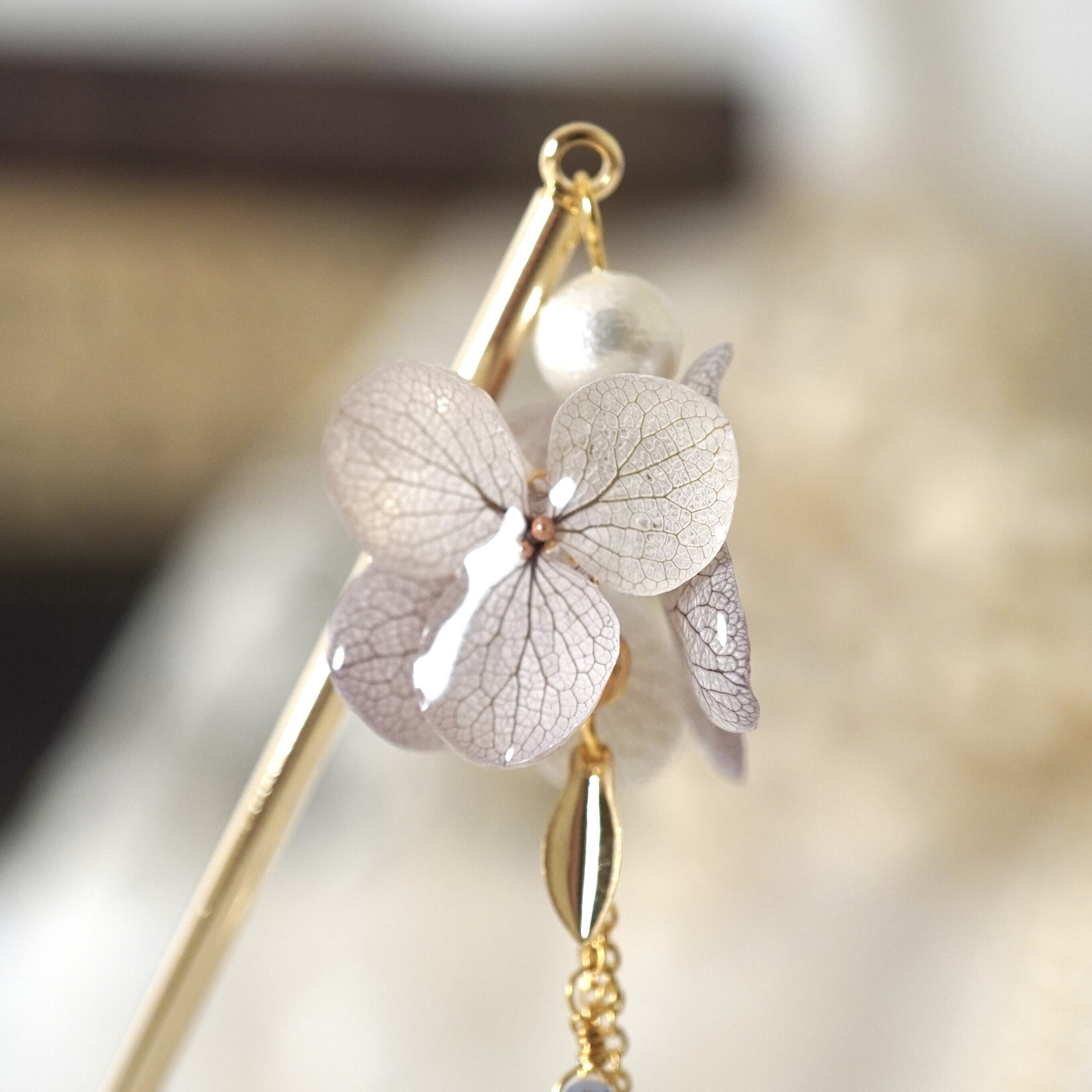 Brise florale｜ 花風のかんざし – Lavande tamisée（パープル