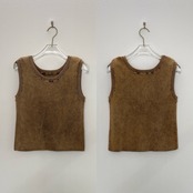 ヴィンテージライクリブtank/キャメル