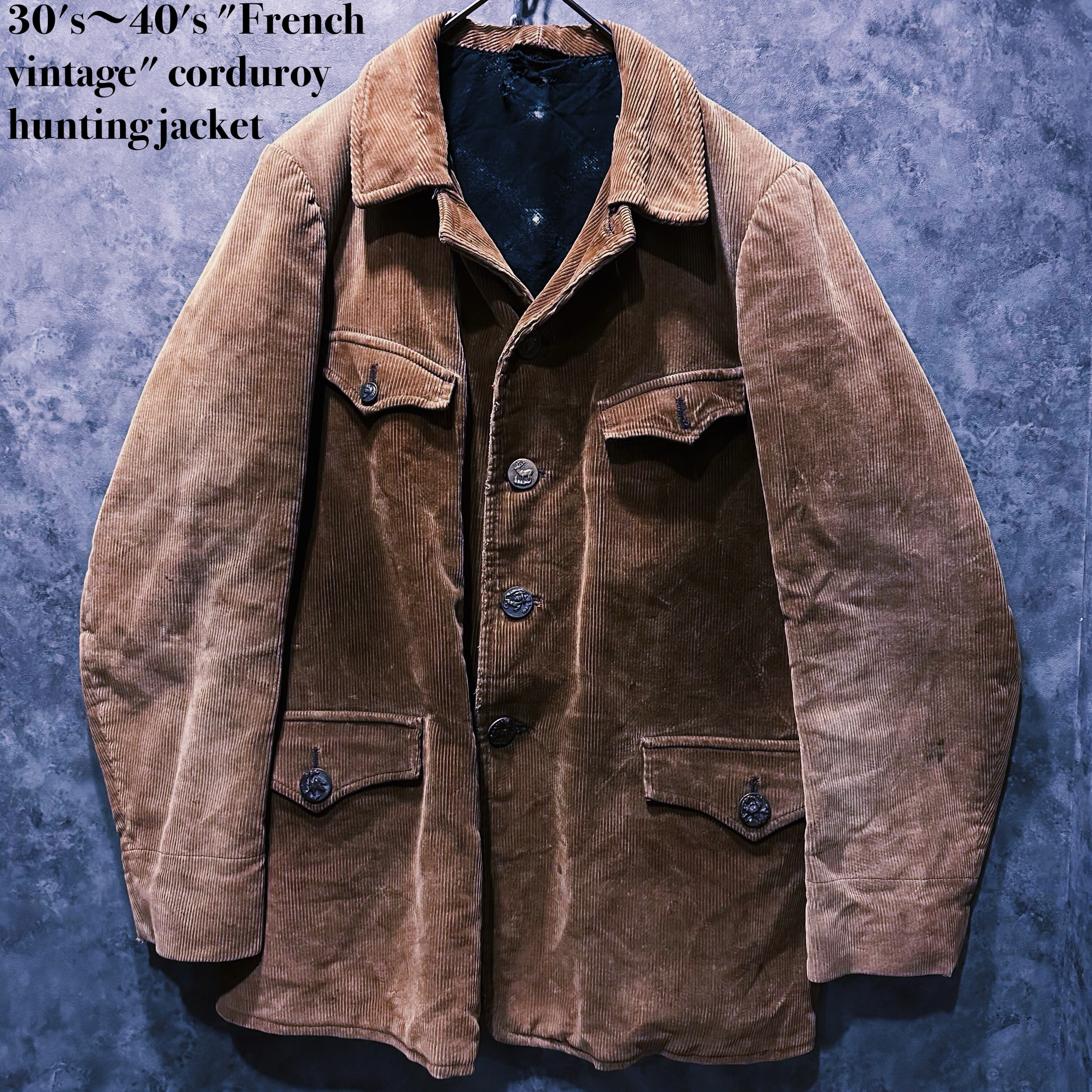 【doppio】30's〜40's "French vintage" corduroy hunting jacket