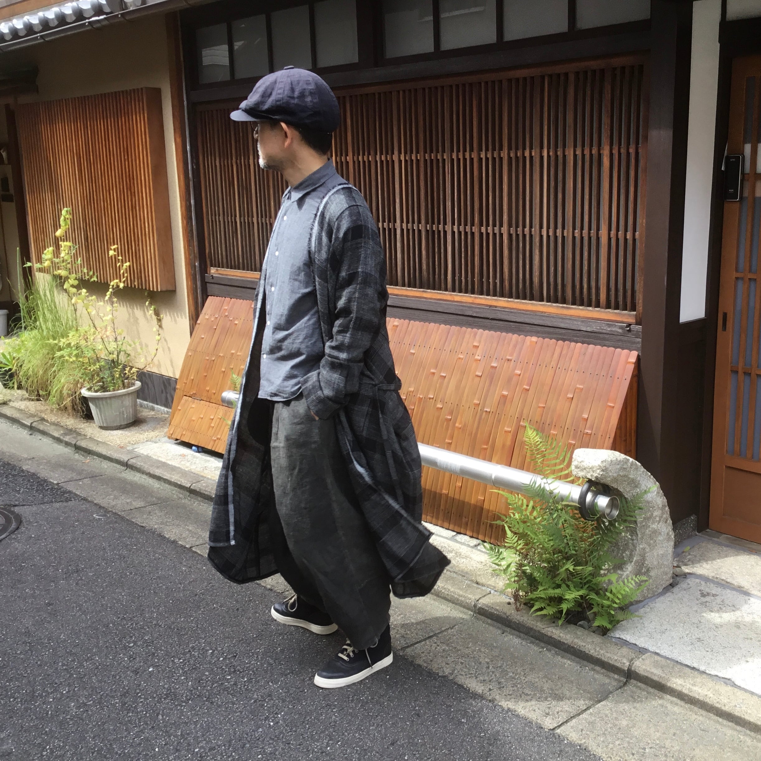 ROGGYKEI/ロギーケイ KOSODE COAT/BLACK x GRAY size M ROGGYKEI/ロギーケイ KOSODE COAT/BLACK x GRAY size M