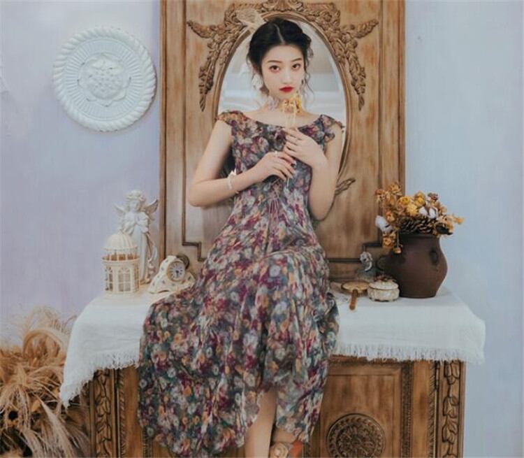 季節の単品√ 夏 新品 ヴィンテージ ワンショルダー おしゃれな デザインセンスワンピース