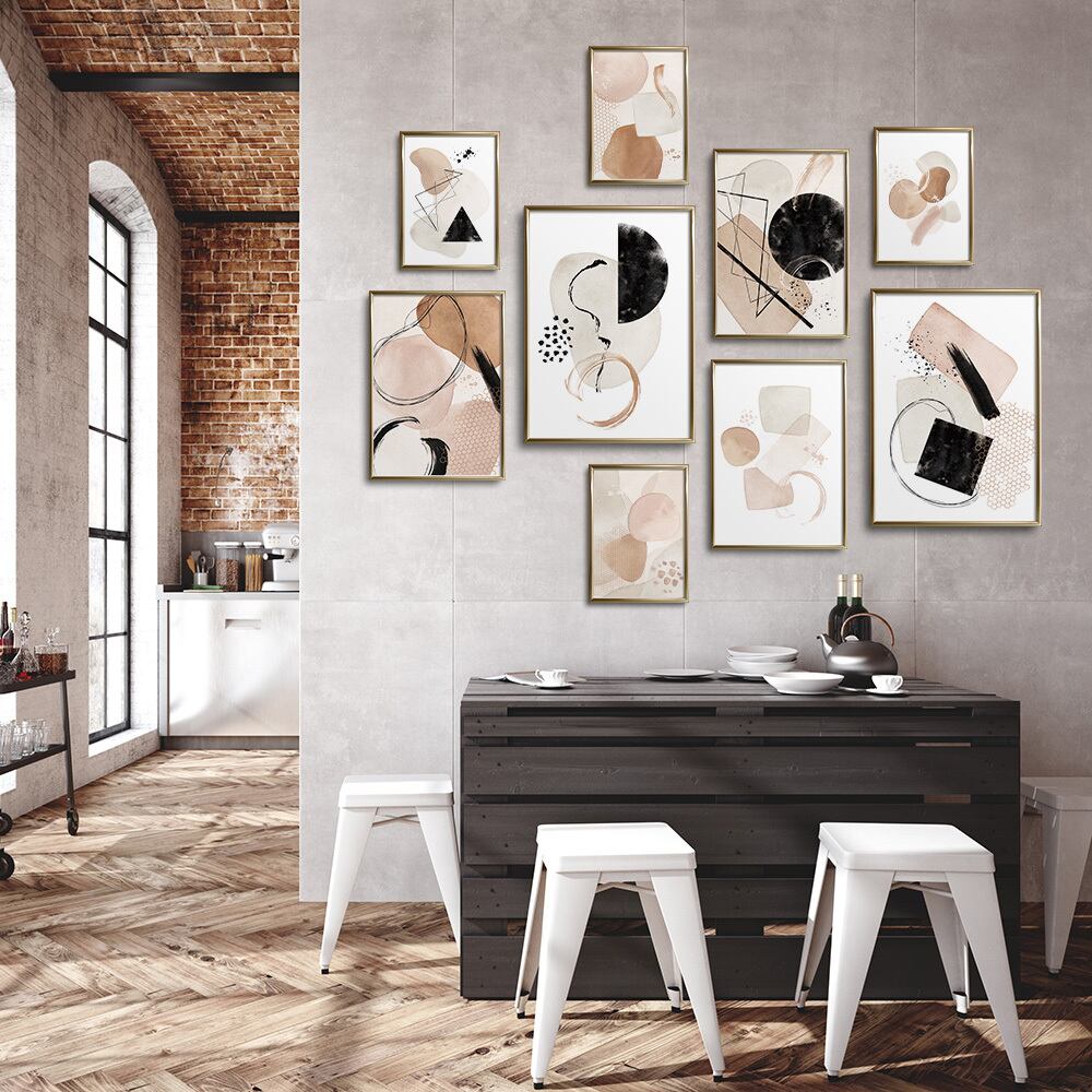 モダンな抽象画ポスター / i0100 / ベージュ調 カフェ インテリア