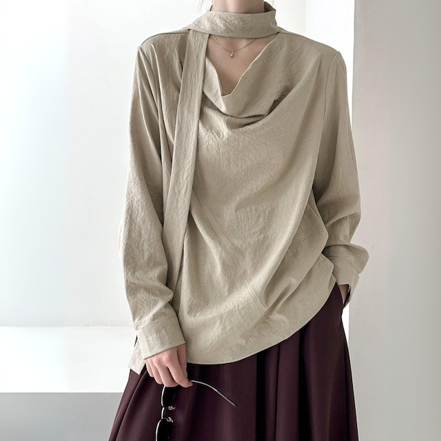 ドレープ ネックホルター シャツ　00897