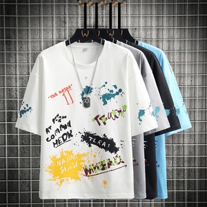 tシャツ 半袖 半袖tシャツ メンズ 4色 M-4XL クルーネック プリントtシャツ ゆったり カジュアル 25zm1416
