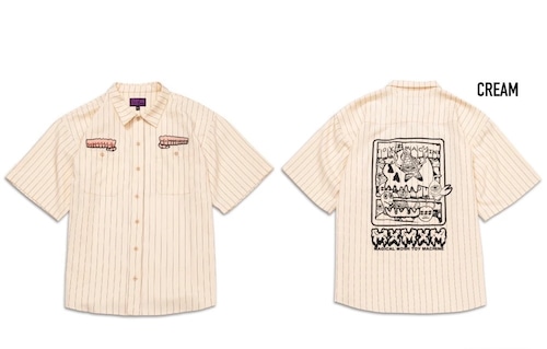 【TOY MACHINE x MxMxM】トイマシーン×マジカルモッシュミスフィッツ/ WORK SHIRT (CREAM)
